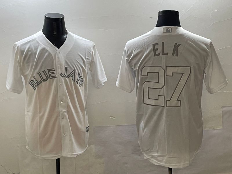 Men Toronto Blue Jays #27 El K White Game 2025 Nike MLB Jersey style 1